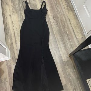 Black long dress with slit on the side